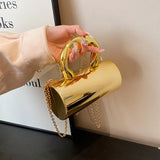 Women's Gold Box Clutch Handbag