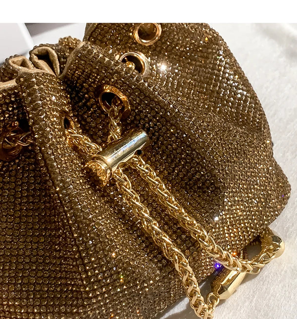 Gold Diamond Evening Clutch Bag