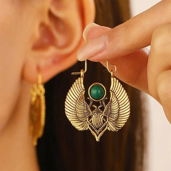 Retro Egyptian Style Moth Earrings